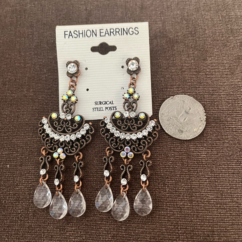 Antique look vintage drop earrings on salel